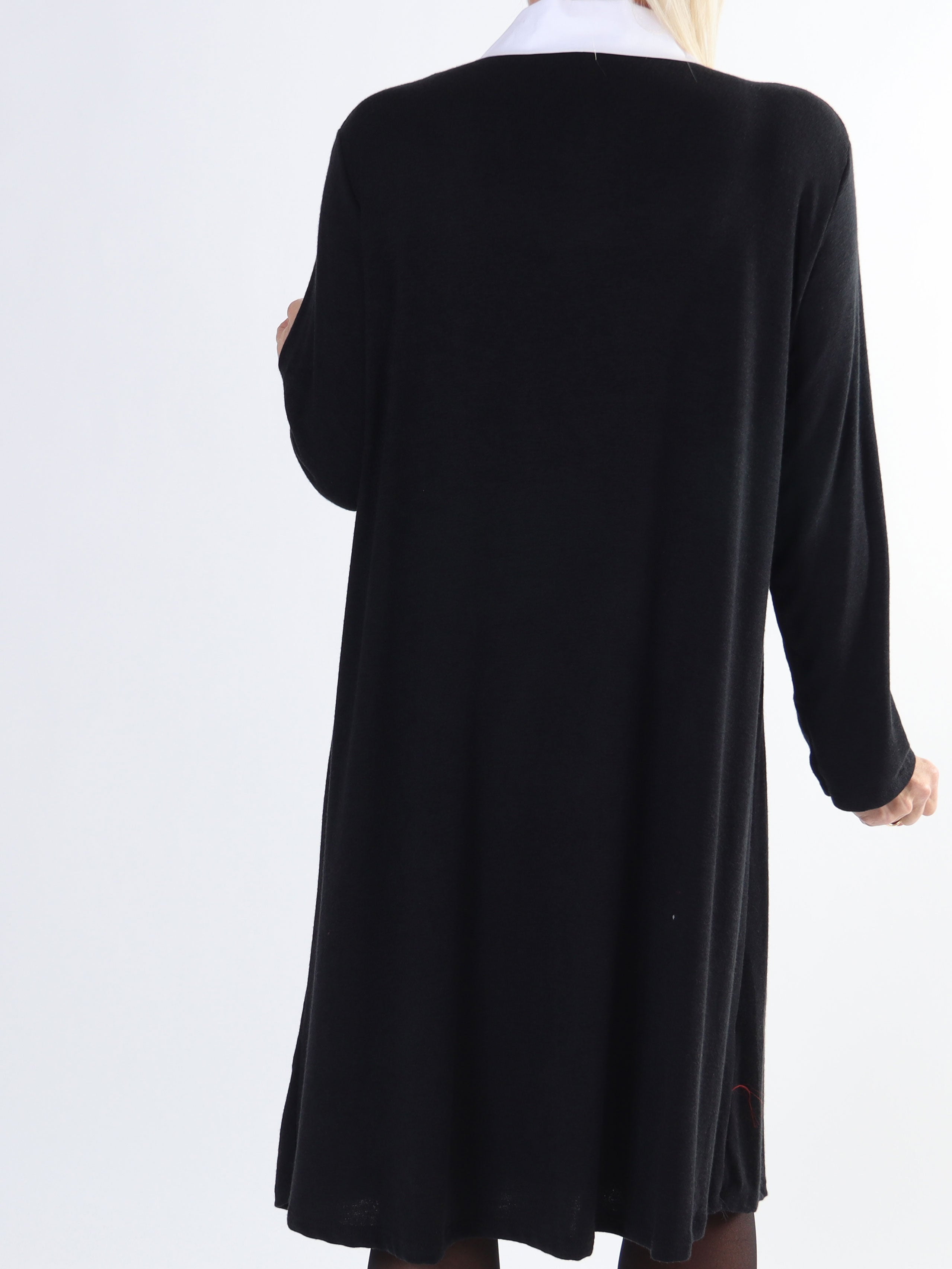 Rita Long - Dejlig blød plus size kjole med hvid skjortekrave